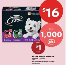 No Frills Cesar wet dog food selected varieties offer