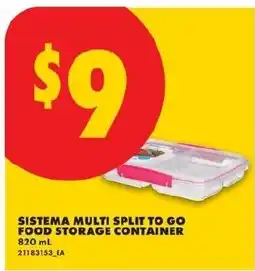 No Frills Sistema multi split to go food storage container offer