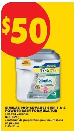 No Frills Similac pro-advance step 1 & 2 powder baby formula tub offer