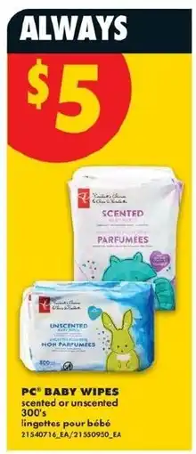 No Frills PC baby wipes offer