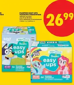 No Frills Pampers easy ups training underwear offer