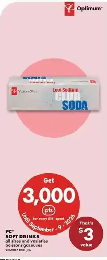 No Frills PC soft drinks offer