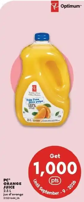 No Frills PC orange juice offer