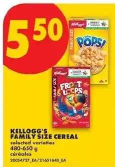 No Frills Kellogg's family size cereal offer