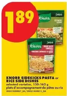 No Frills Knorr sidekicks pasta or rice side dishes offer