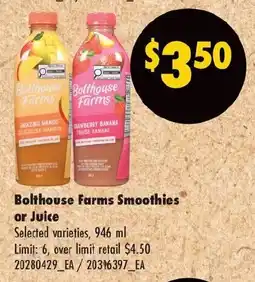 No Frills Bolthouse Farms Smoothies or Juice offer
