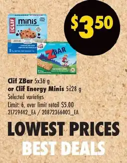 No Frills Clif ZBar or Clif Energy Minis offer