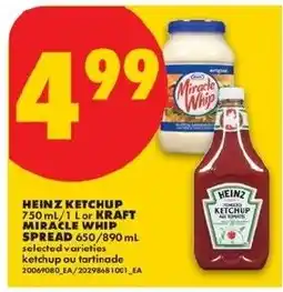 No Frills Heinz ketchup or kraft miracle whip spread offer