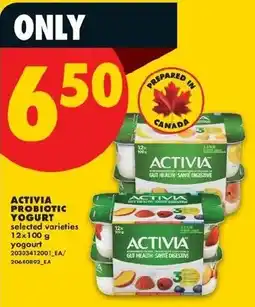 No Frills Activia probiotic yogurt offer