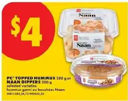 No Frills PC topped hummus naan dippers offer