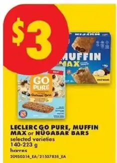 No Frills Leclerc go pure muffin max or nugabar bars offer