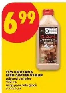 No Frills Tim Hortons iced coffee syrup offer
