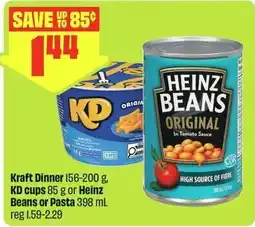 FreshCo Kraft Dinner KD cups or Heinz Beans or Pasta offer
