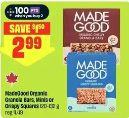 FreshCo MadeGood Organic Granola Bars, Minis or Crispy Squares offer