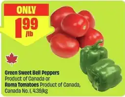 FreshCo Green Sweet Bell Peppers Roma Tomatoes offer