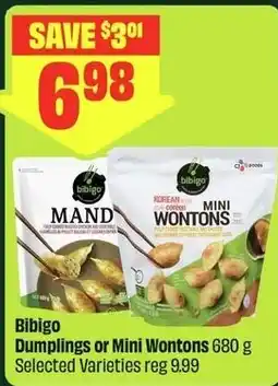 FreshCo Bibigo Dumplings or Mini Wontons offer