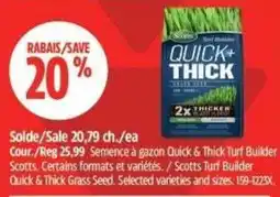 Canadian Tire Scotts quick & thick grass seed offer