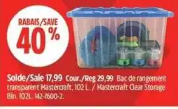 Canadian Tire Mastercraft clear storage bin offer