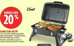 Canadian Tire Master Chef portable tabletop grill with folding legs offer