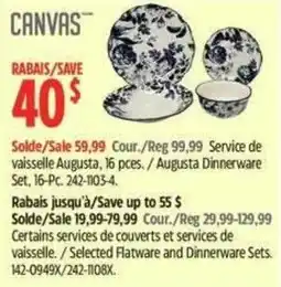 Canadian Tire Canvas augusta dinnerware set 16-pc offer