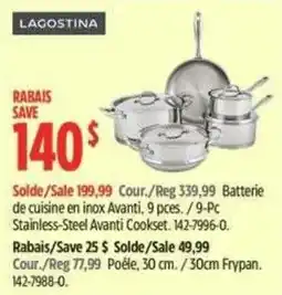 Canadian Tire Lagostina stainless-steel avanti cookset offer
