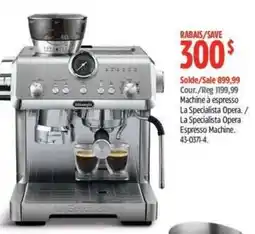 Canadian Tire De'Longhi La Specialista Opera Espresso Machine offer