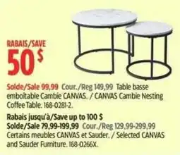 Canadian Tire Canvas cambie nesting coffee table offer