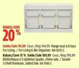 Canadian Tire For Living 6-Bin Organizer offer