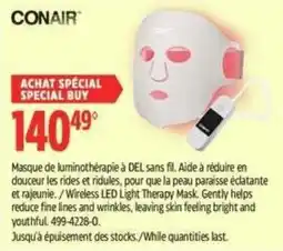 Canadian Tire Conair wireless led light therapy mask offer