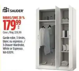 Canadian Tire Sauder 3-drawer wardrobe offer