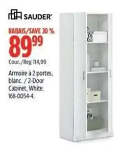 Canadian Tire Sauder 2-Door Cabinet, White offer