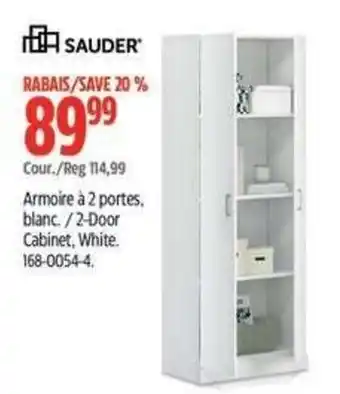 Canadian Tire Sauder 2-Door Cabinet, White offer