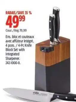 Canadian Tire Vida knife block set with integrated sharpener offer