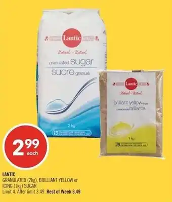 Lantic granulated sugar or brilliant yellow sugar