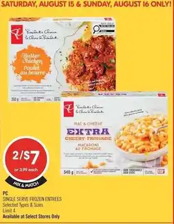 Shoppers Drug Mart PC single serve frozen entrees offer