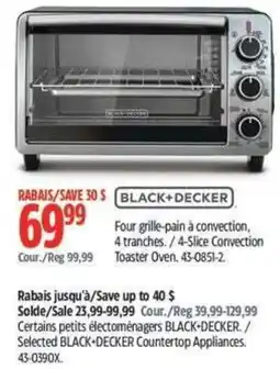 Canadian Tire Black+Decker four slice convection toaster oven offer