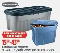 Canadian Tire Rubbermaid storage totes offer