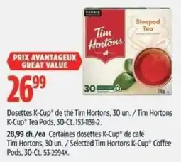 Canadian Tire Tim Hortons K-Cup Tea Pods offer