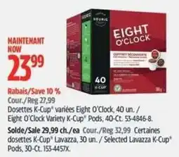 Canadian Tire Eight O'Clock variety k-cup pods offer