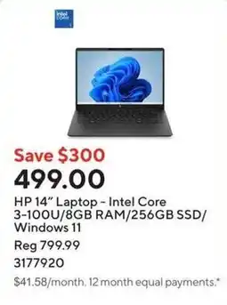 Staples Hp 14" laptop offer