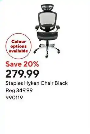 Staples Hyken Chair Black