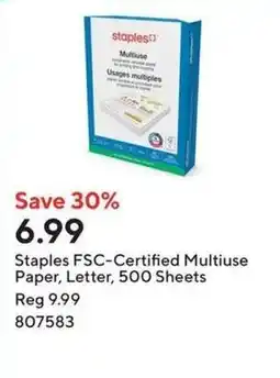 Staples Staples FSC-Certified Multiuse Paper offer