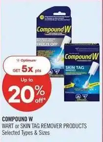 Shoppers Drug Mart Compound W wart or skin tag remover products offer