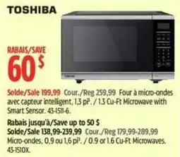 Canadian Tire Toshiba microwave with smart sensor offer
