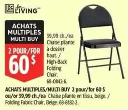 Canadian Tire for living high-back folding chair offer