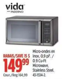 Canadian Tire Vida microwave stainless steel offer