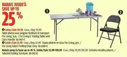 Canadian Tire For Living Folding Table with Carry Handle offer