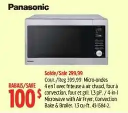 Canadian Tire Panasonic microwave with air fryer, convection bake & broiler offer
