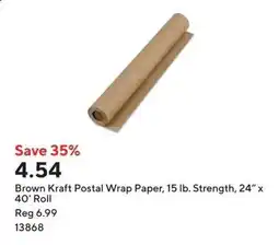 Staples Brown Kraft Postal Wrap Paper offer