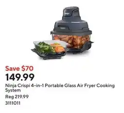 Staples Ninja Crispi 4-in-1 Portable Glass Air Fryer Cooking System offer